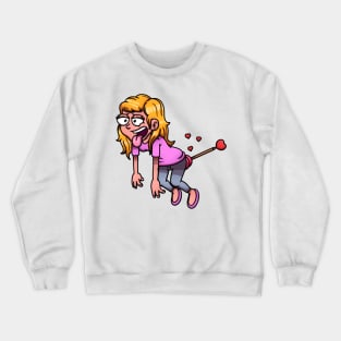 Floating Woman Shot By Cupid’s Heart Arrow Crewneck Sweatshirt